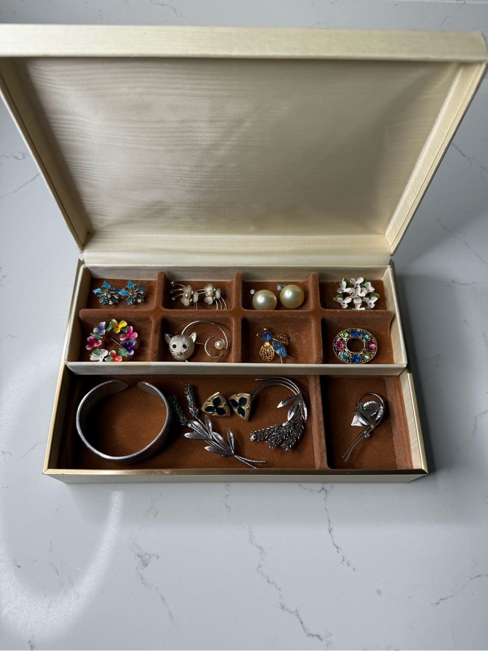 Beautiful curated vintage costume jewelry lot with box